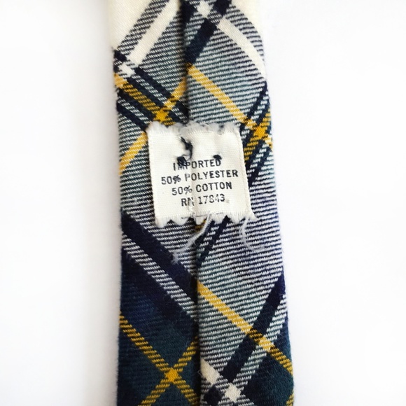 Robert Stewart Vintage Mens Cotton Blend Plaid Tie - Picture 7 of 7